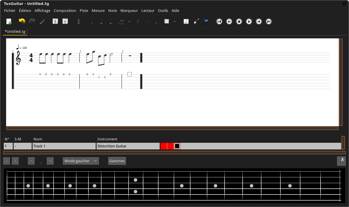 screenshot de Tux Guitar en 2016